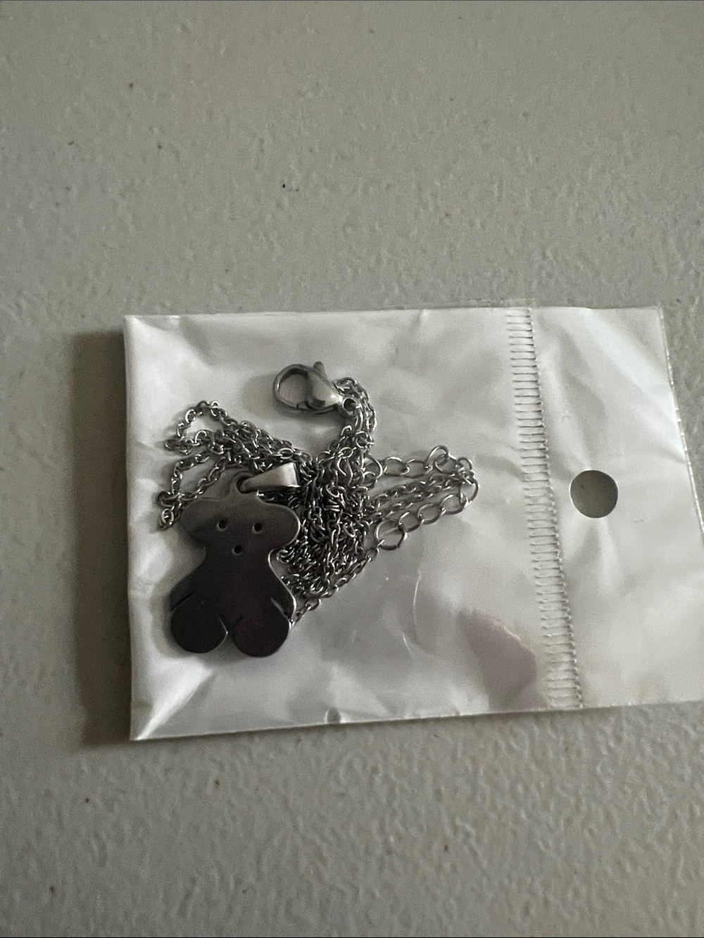 Silver Teddy Bear Pendant Necklace - Women Accessories